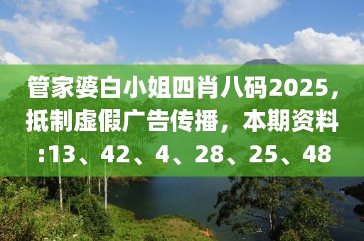 管家婆白小姐四肖八码2025，抵制虚假广告传播，本期资料:13、42、4、28、25、48