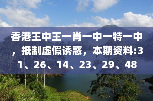 香港王中王一肖一中一特一中，抵制虚假诱惑，本期资料:31、26、14、23、29、48