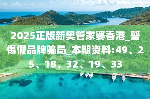 2025正版新奥管家婆香港_警惕假品牌骗局_本期资料:49、25、18、32、19、33